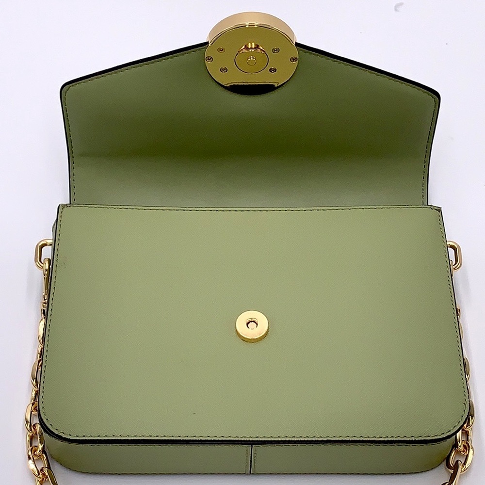 MICHAEL KORS CARMEN MEDIUM CONVERTIBLE SHOULDER BAG LIGHT SAGE COLOR - Picture 10 of 15